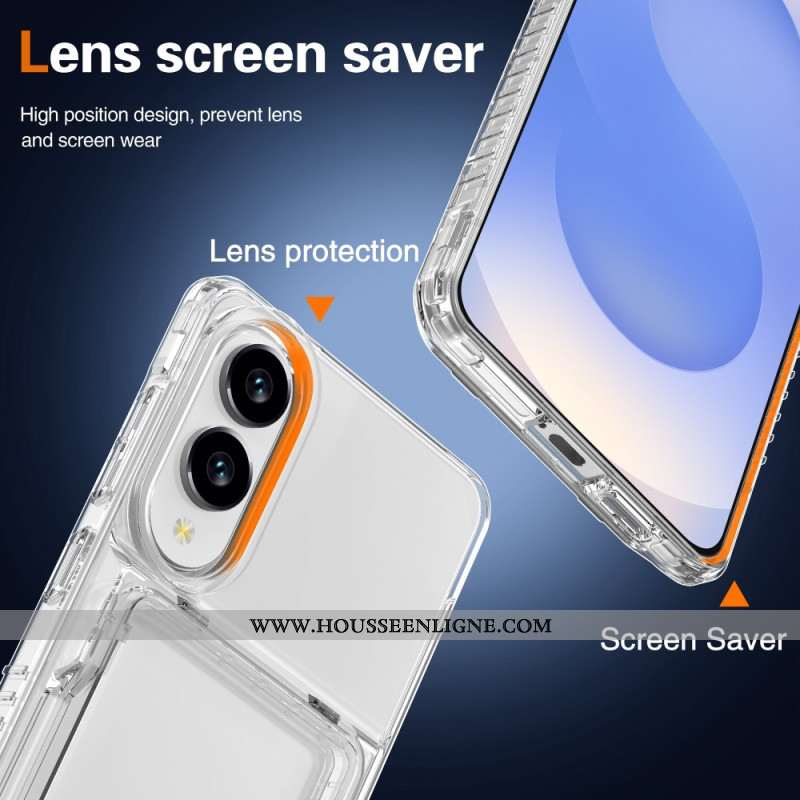 Coque Samsung Galaxy S25 Edge Transparente et Porte-Cartes