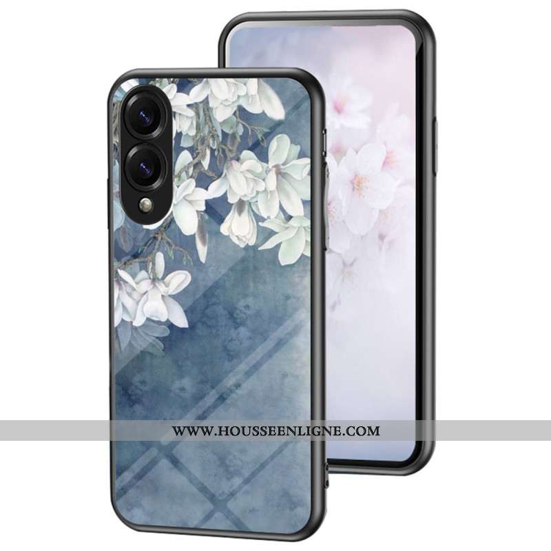 Coque Samsung Galaxy S25 Edge Verre Trempé Motif Floral