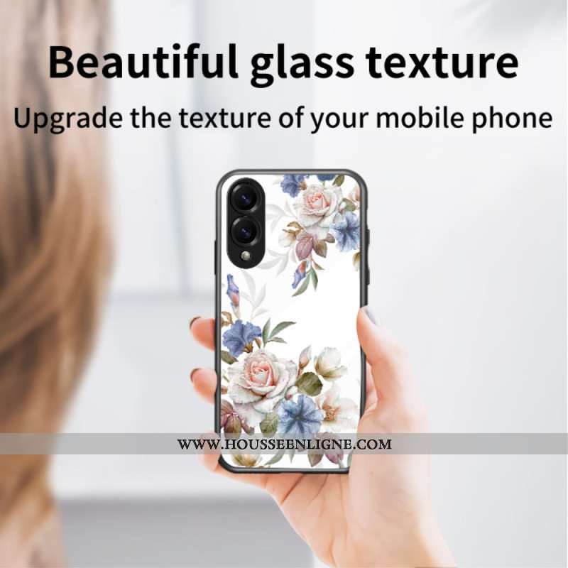 Coque Samsung Galaxy S25 Edge Verre Trempé Motif Floral