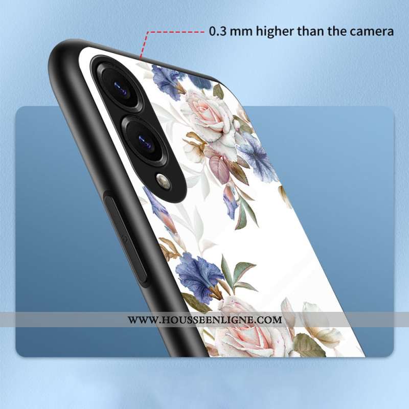 Coque Samsung Galaxy S25 Edge Verre Trempé Motif Floral