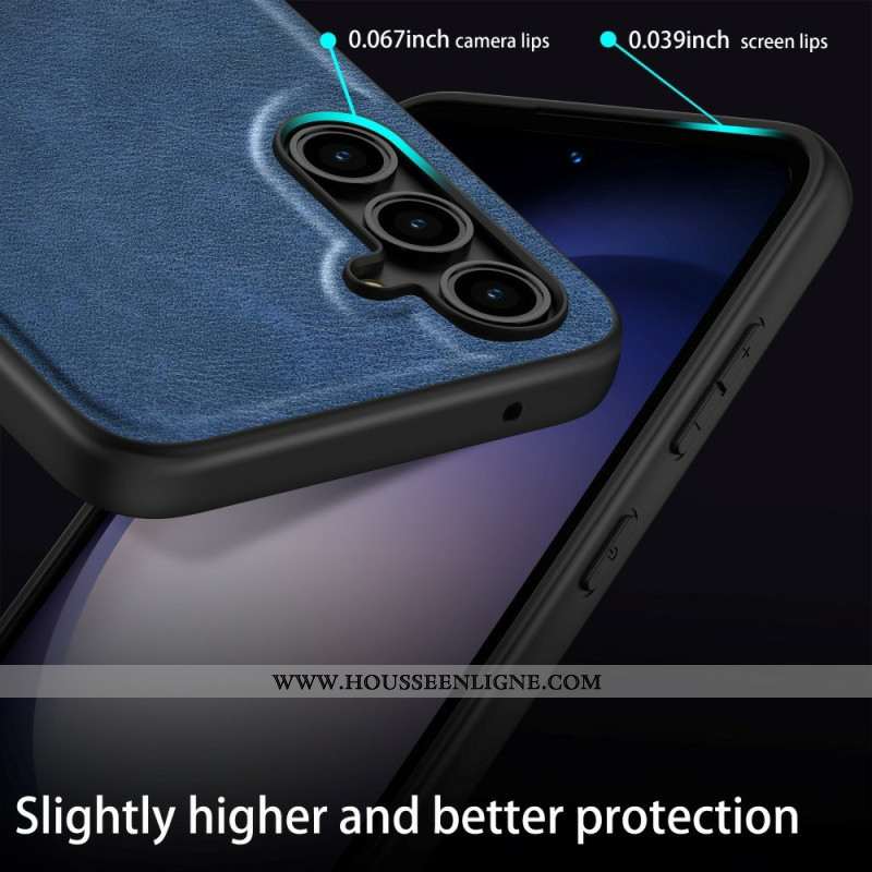 Coque Samsung Galaxy S25 Effet Cuir Rétro