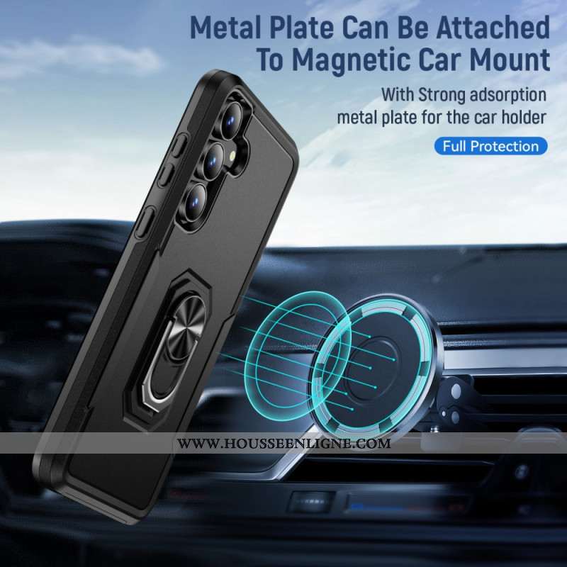 Coque Samsung Galaxy S25 FE Anneau-Support Effet Métal