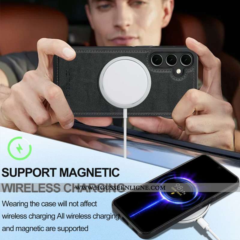 Coque Samsung Galaxy S25 FE Compatible MagSafe Style Cuir