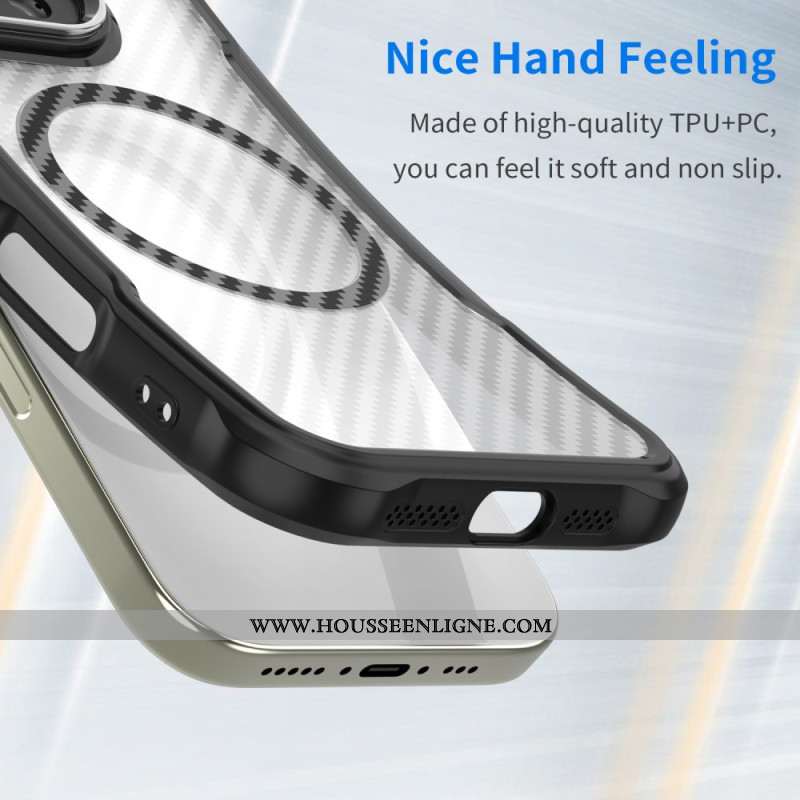 Coque Samsung Galaxy S25 FE Compatible MagSafe Texture Fibre Carbone