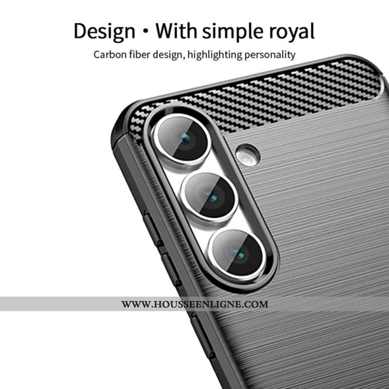 Coque Samsung Galaxy S25 FE Fibre Carbone Brossée
