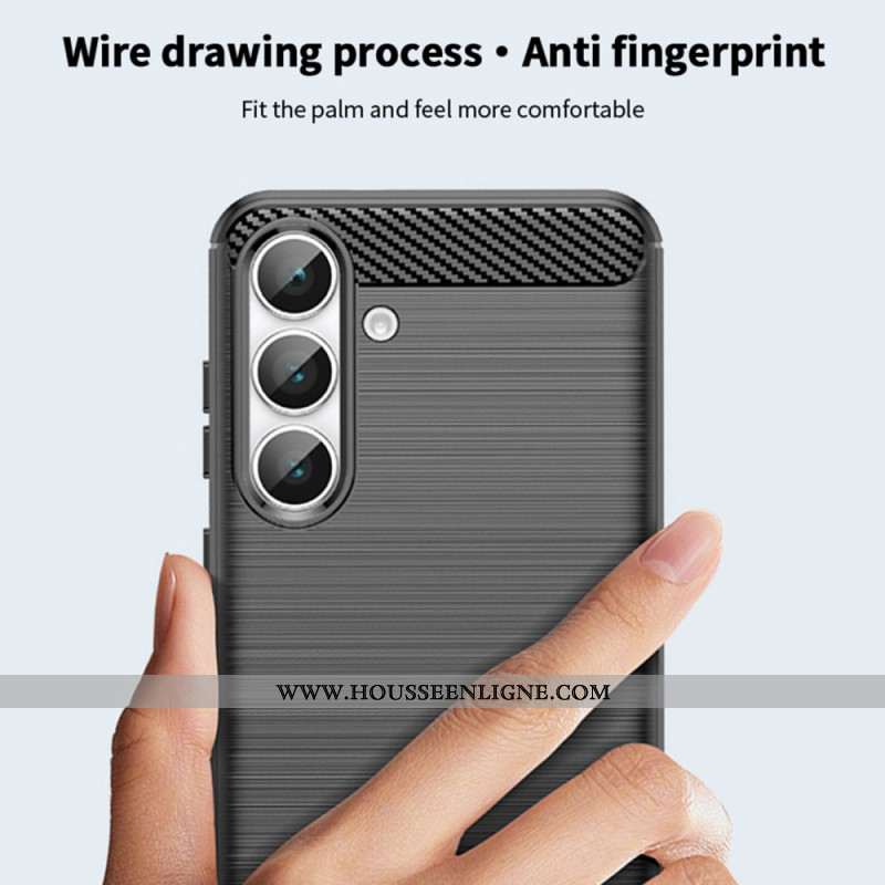 Coque Samsung Galaxy S25 FE Fibre Carbone Brossée
