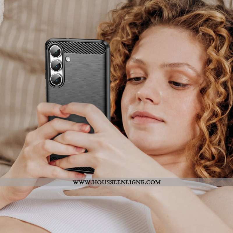 Coque Samsung Galaxy S25 FE Fibre Carbone Brossée
