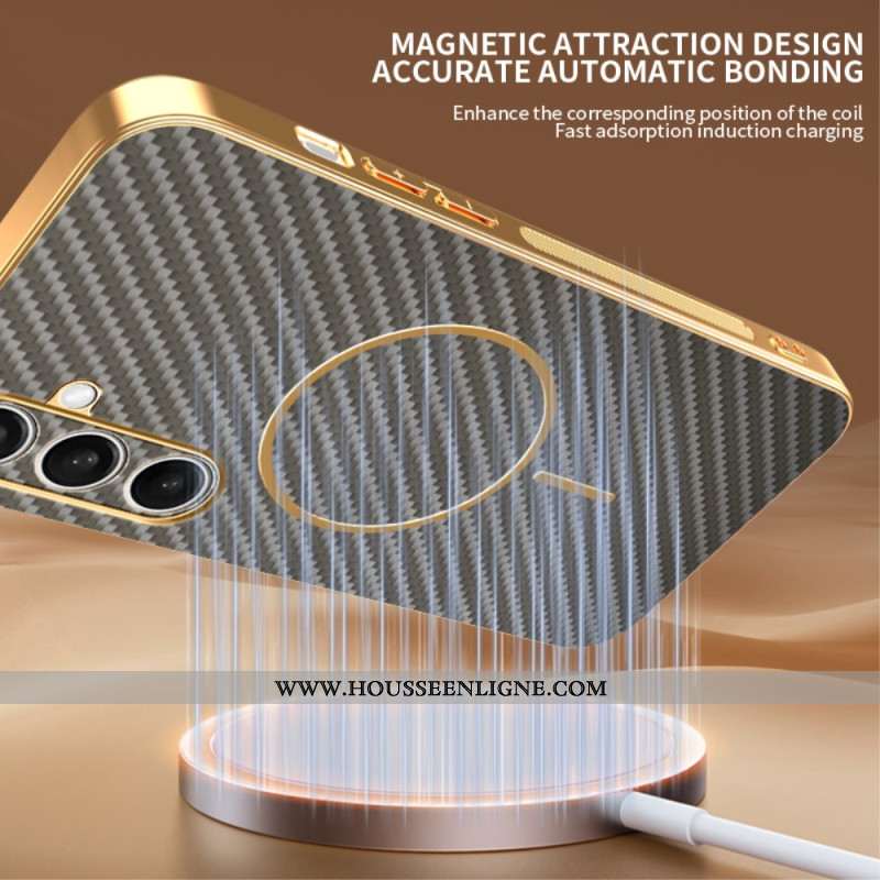 Coque Samsung Galaxy S25 FE MagSafe Design Fibre Carbone