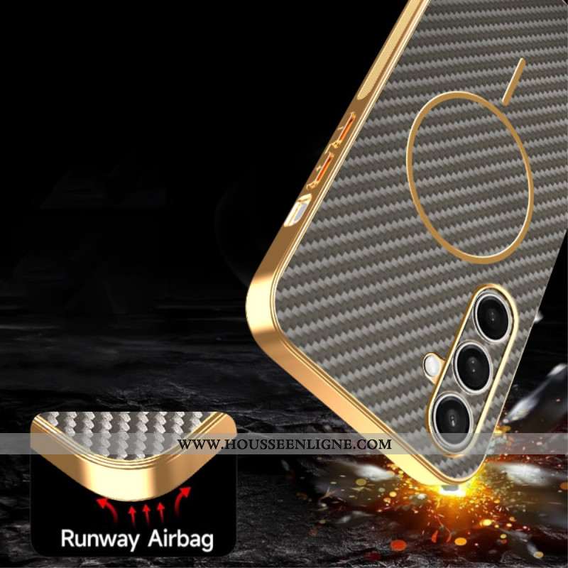 Coque Samsung Galaxy S25 FE MagSafe Design Fibre Carbone