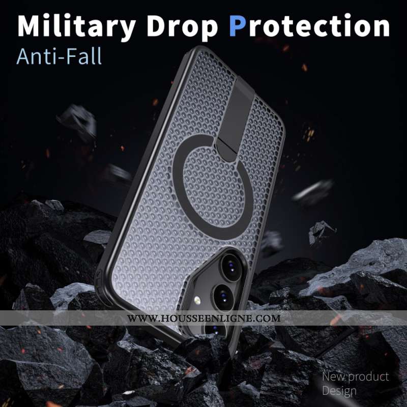 Coque Samsung Galaxy S25 FE MagSafe avec support Design Texturé