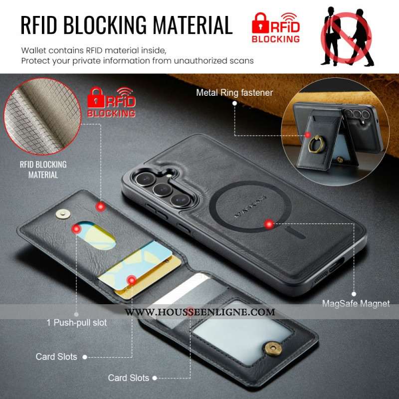 Coque Samsung Galaxy S25 FE Magnétique Porte-Cartes Détachable