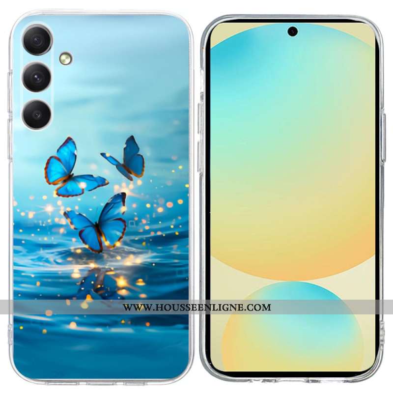 Coque Samsung Galaxy S25 FE Papillons Bleus
