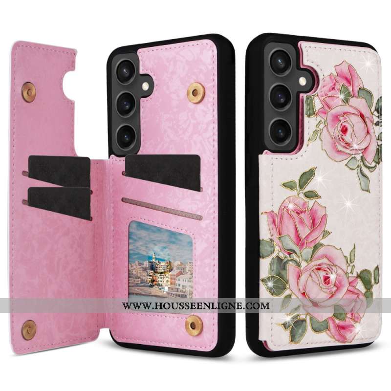 Coque Samsung Galaxy S25 FE Porte-Cartes Floral