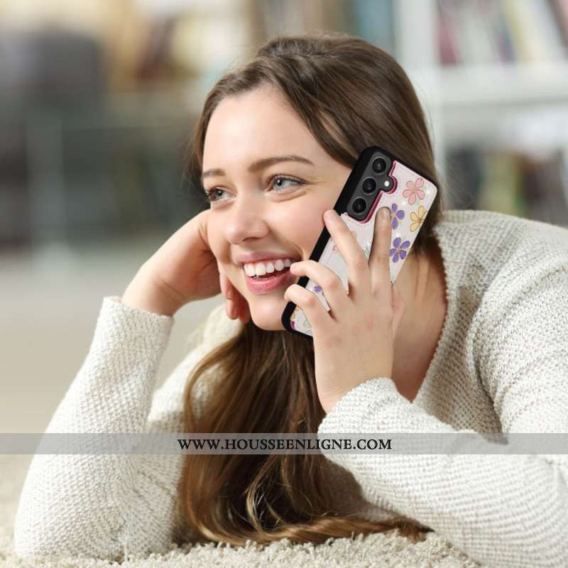Coque Samsung Galaxy S25 FE Porte-Cartes Floral