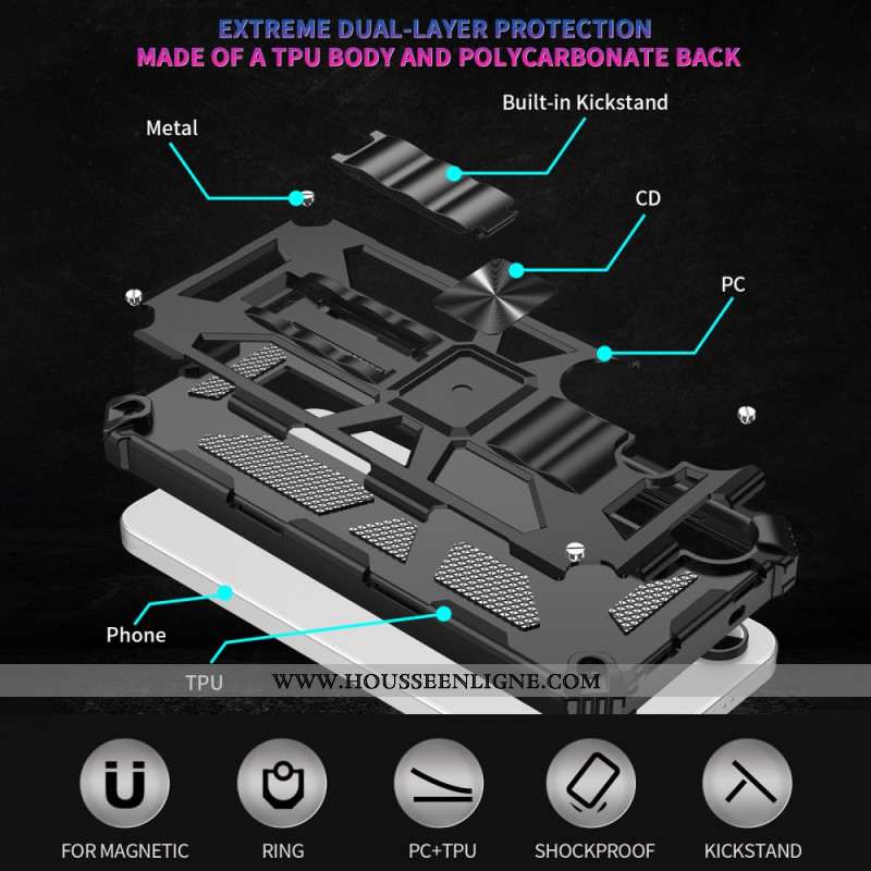 Coque Samsung Galaxy S25 FE Protection Antichoc avec Support Intégré