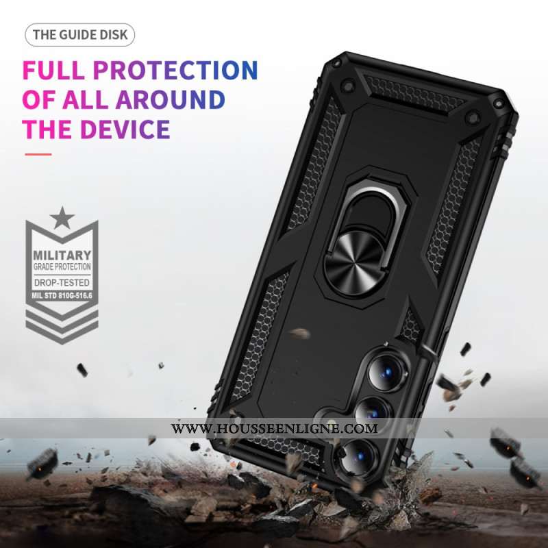 Coque Samsung Galaxy S25 FE Robuste avec Anneau-Support Rotatif à
