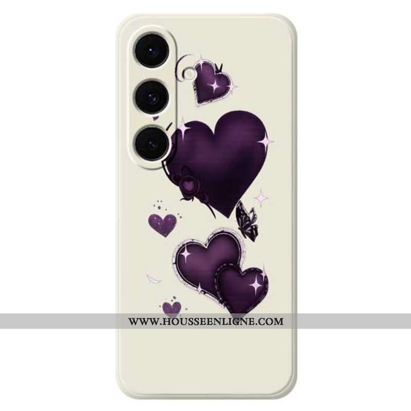 Coque Samsung Galaxy S25 FE. Silicone Coeur Violet