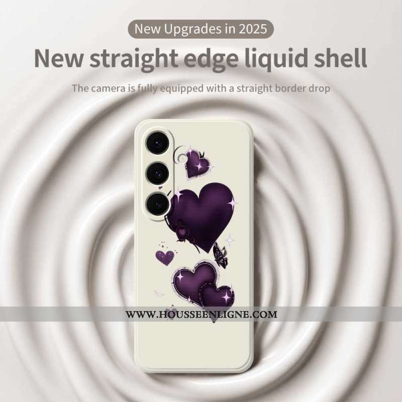 Coque Samsung Galaxy S25 FE. Silicone Coeur Violet