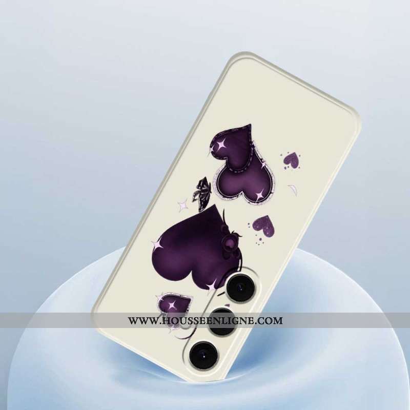 Coque Samsung Galaxy S25 FE. Silicone Coeur Violet