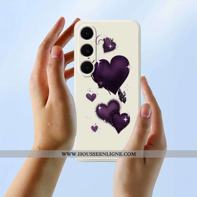 Coque Samsung Galaxy S25 FE. Silicone Coeur Violet