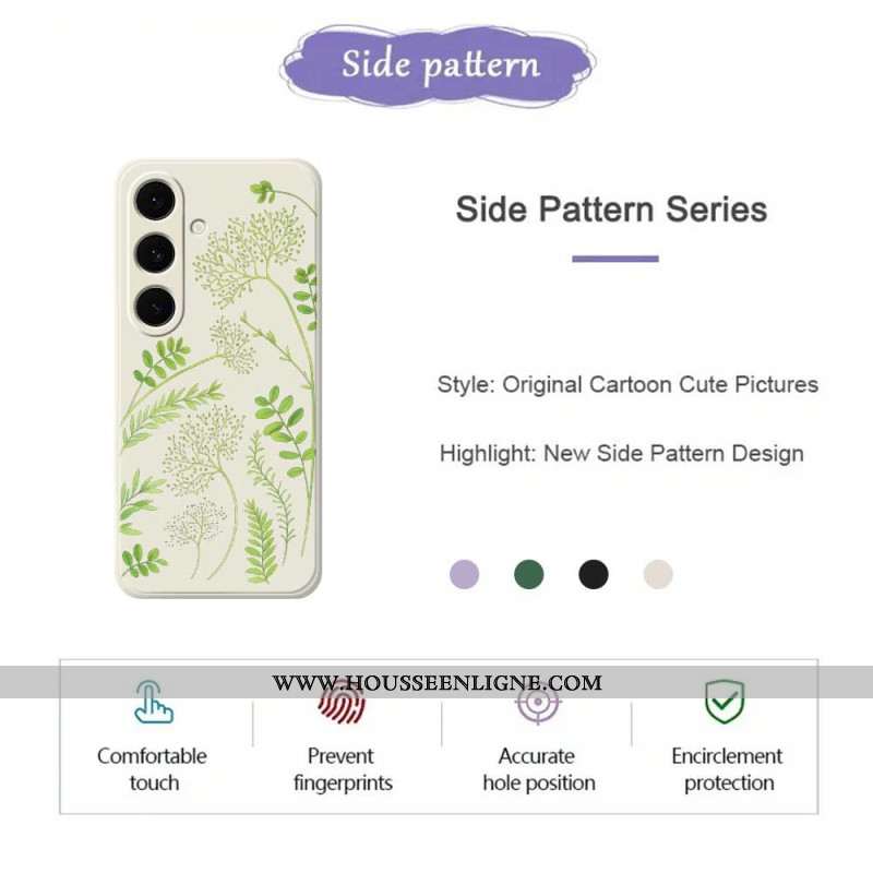 Coque Samsung Galaxy S25 FE Silicone Feuilles