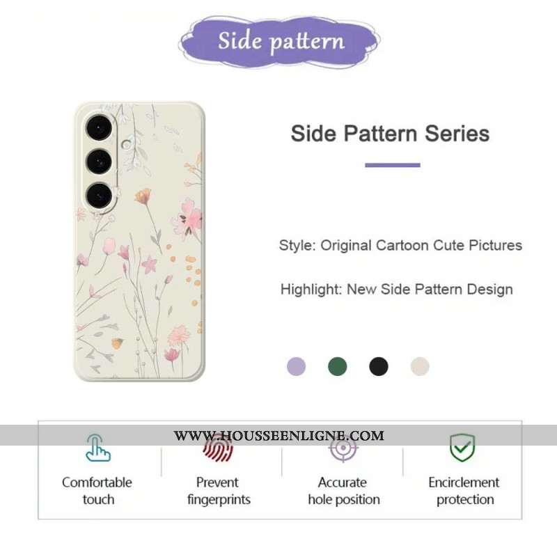 Coque Samsung Galaxy S25 FE Silicone Fleurettes Colorées
