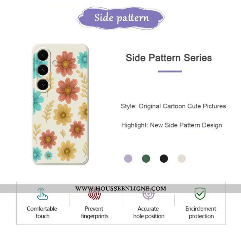 Coque Samsung Galaxy S25 FE Silicone Fleurs