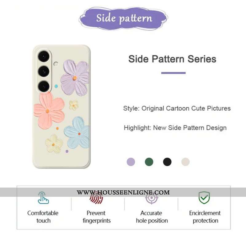 Coque Samsung Galaxy S25 FE Silicone Fleurs Pastel
