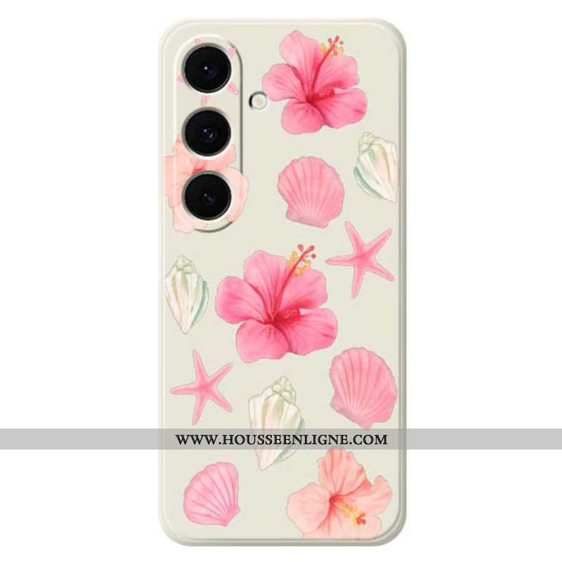 Coque Samsung Galaxy S25 FE Silicone Fleurs et Coquillages