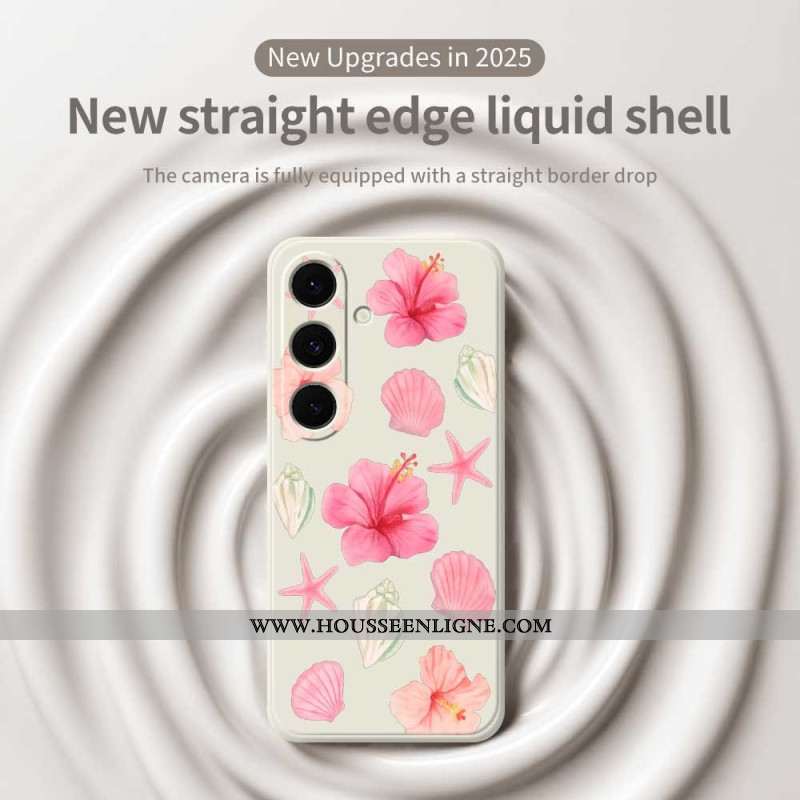 Coque Samsung Galaxy S25 FE Silicone Fleurs et Coquillages