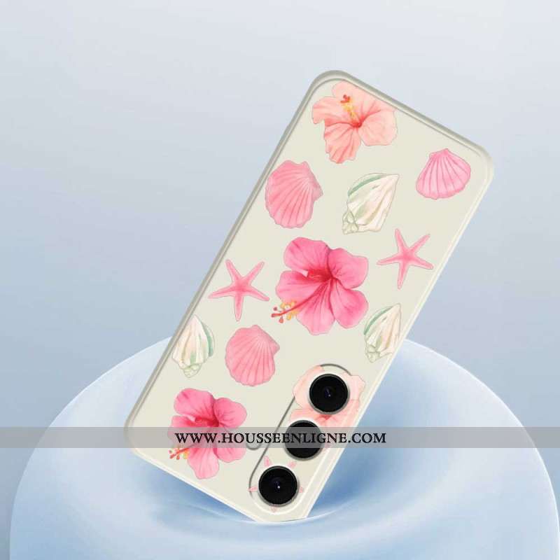 Coque Samsung Galaxy S25 FE Silicone Fleurs et Coquillages