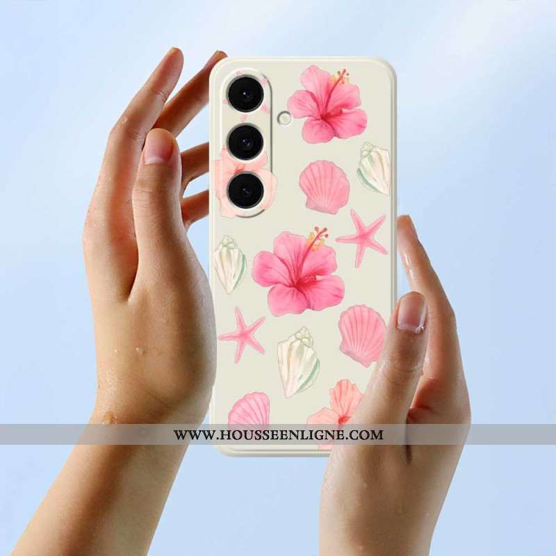 Coque Samsung Galaxy S25 FE Silicone Fleurs et Coquillages