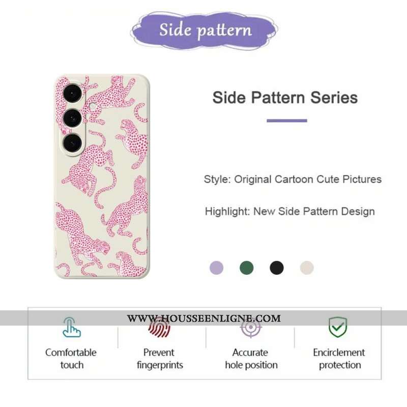Coque Samsung Galaxy S25 FE Silicone Léopard Rose