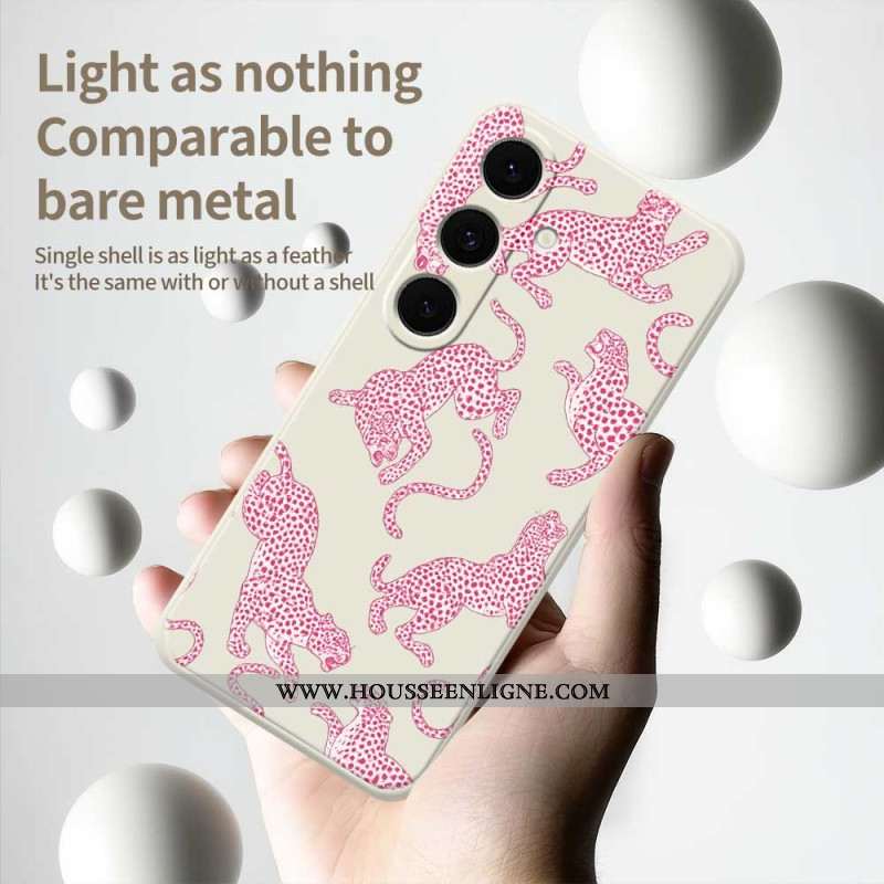 Coque Samsung Galaxy S25 FE Silicone Léopard Rose