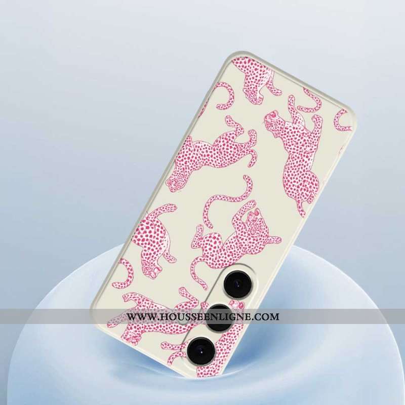Coque Samsung Galaxy S25 FE Silicone Léopard Rose