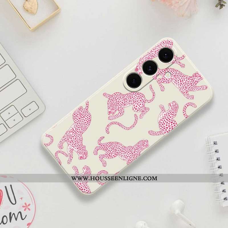 Coque Samsung Galaxy S25 FE Silicone Léopard Rose