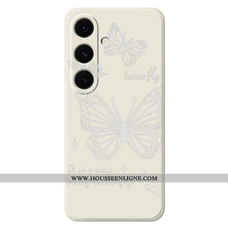 Coque Samsung Galaxy S25 FE Silicone Papillon Blanc