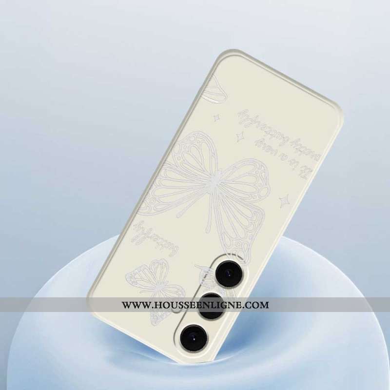 Coque Samsung Galaxy S25 FE Silicone Papillon Blanc