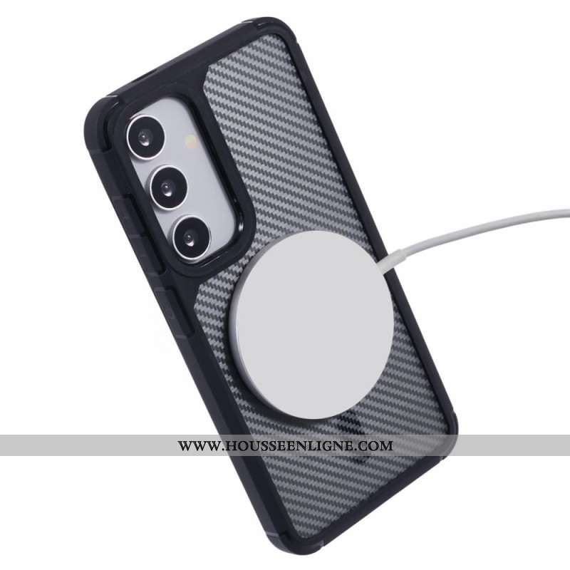 Coque Samsung Galaxy S25 Plus 5G Compatible MagSafe Fibre Carbone