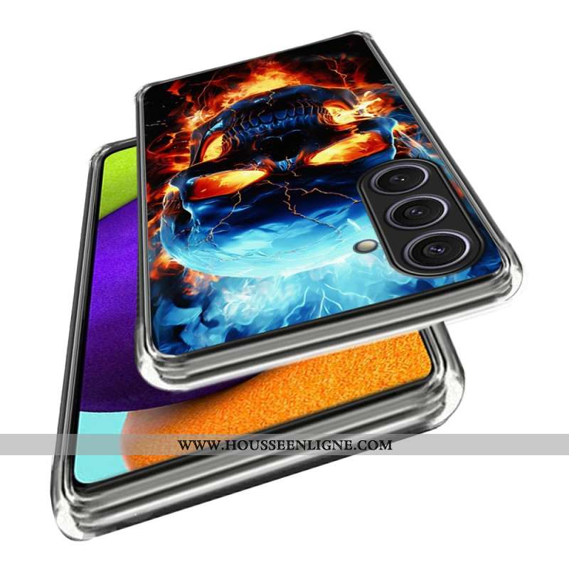 Coque Samsung Galaxy S25 Plus 5G Crâne Enflammé
