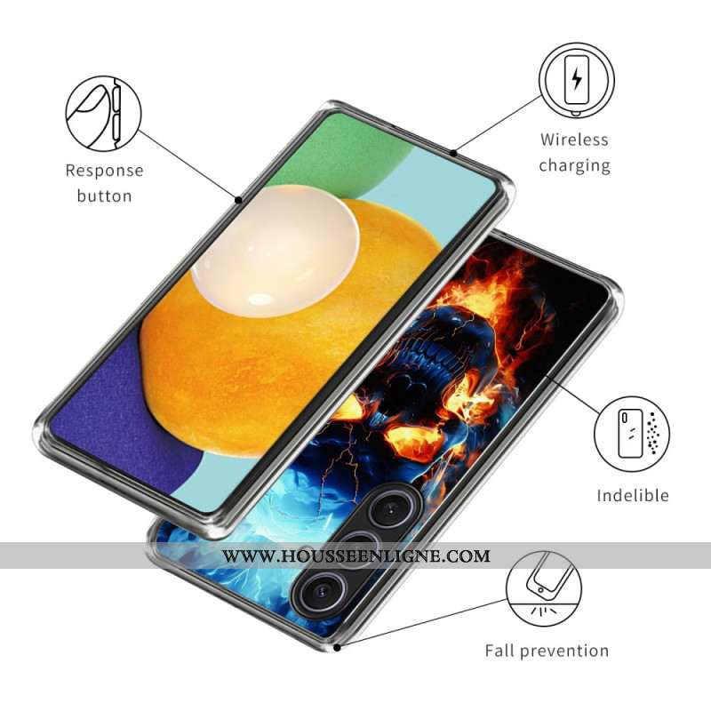 Coque Samsung Galaxy S25 Plus 5G Crâne Enflammé