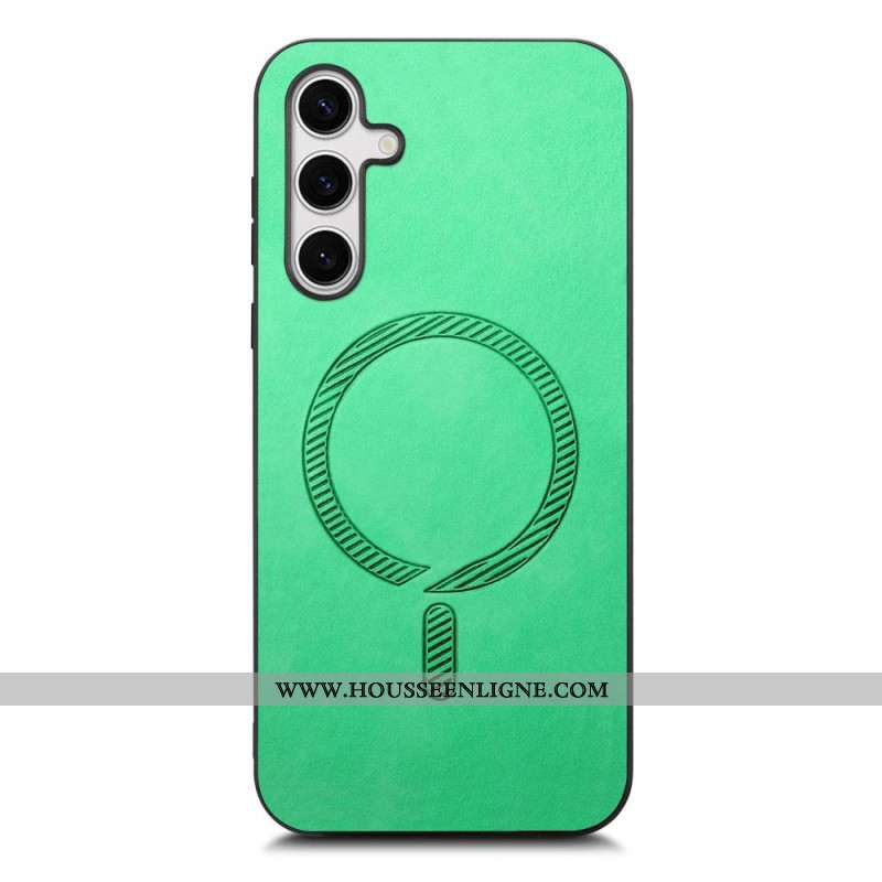 Coque Samsung Galaxy S25 Plus 5G Effet Cuir Compatible avec MagSafe