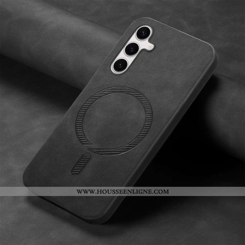 Coque Samsung Galaxy S25 Plus 5G Effet Cuir Compatible avec MagSafe