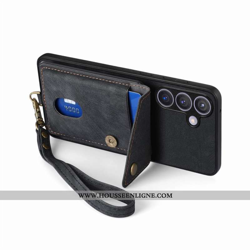 Coque Samsung Galaxy S25 Plus 5G Effet Daim Multifonctionnelle