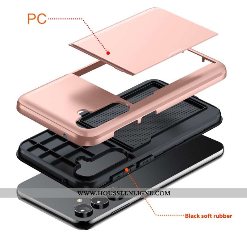 Coque Samsung Galaxy S25 Plus 5G Effet Métal Porte-Cartes Intégré