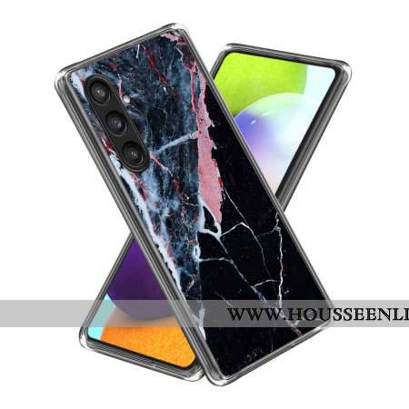 Coque Samsung Galaxy S25 Plus 5G Marbre Noir et Rose