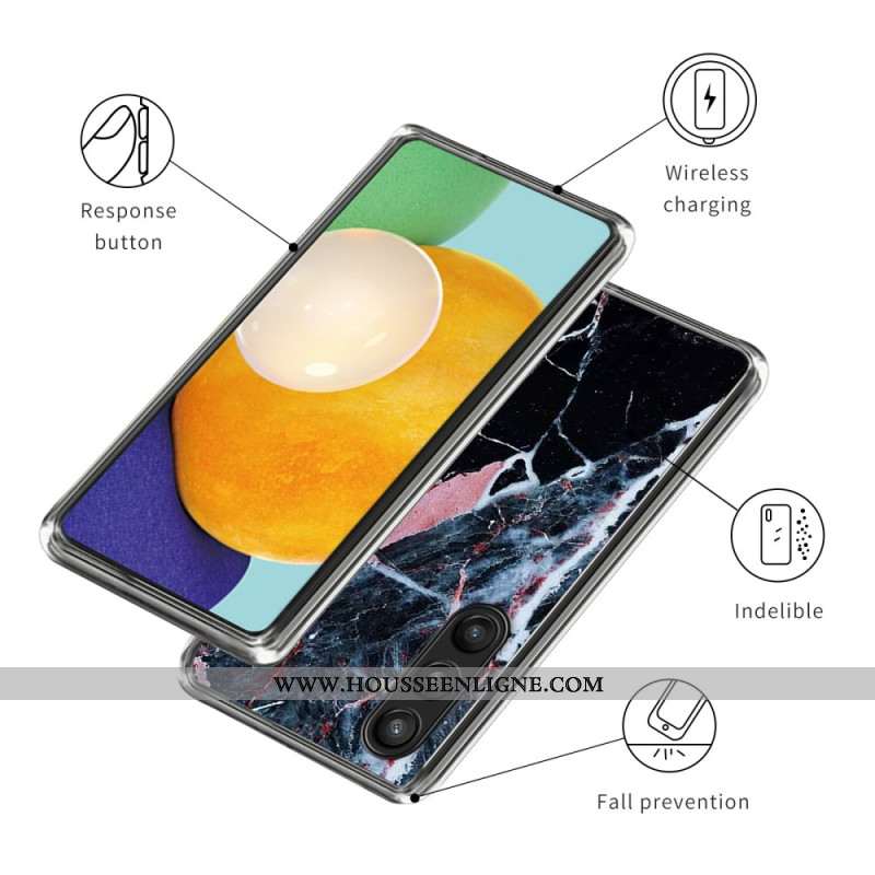 Coque Samsung Galaxy S25 Plus 5G Marbre Noir et Rose