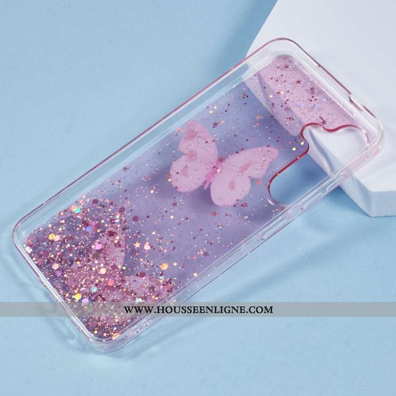 Coque Samsung Galaxy S25 Plus 5G Paillettes Papillons