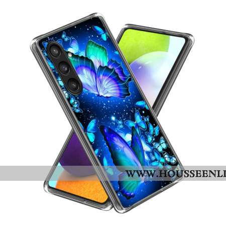 Coque Samsung Galaxy S25 Plus 5G Papillons Bleus