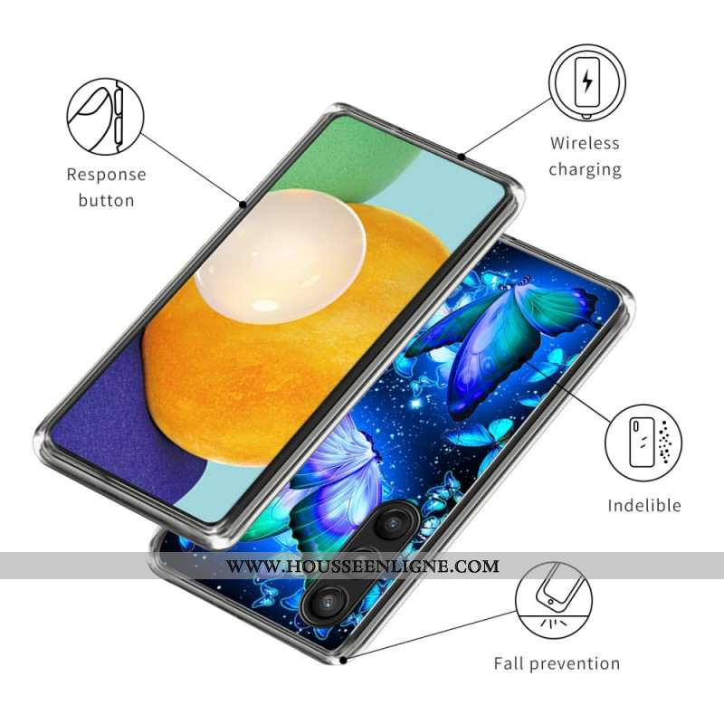 Coque Samsung Galaxy S25 Plus 5G Papillons Bleus